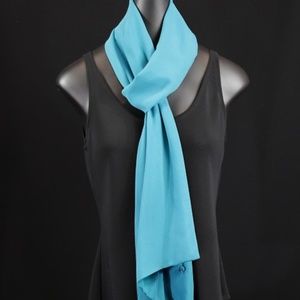 Turquoise Double Sided Silk Georgette Scarf